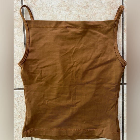 Politix Vintage Y2K 90s Bronze Brown Shimmery Crop Tank Top women’s Size XS/S - Picture 2 of 5